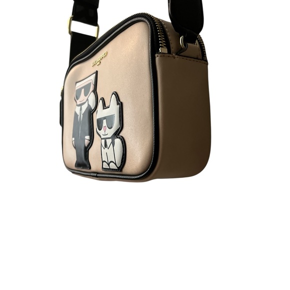 Karl Lagerfeld Black and Cream (Fawn) Crossbody Bag featuring Choupette - Picture 6 of 13